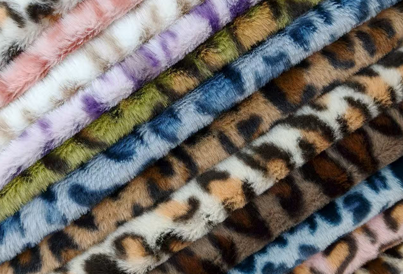 500mg 160cm țesătură de pluș cu imprimeu de blană de iepure leopard